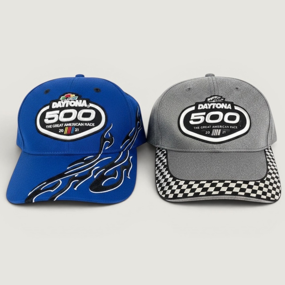 Daytona 500 The Great American Race 2021 NASCAR Hats Bundle Blue Gray Mens OSFM